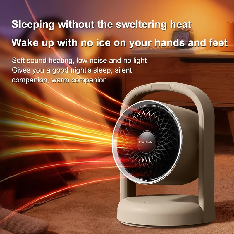 QIATAILI 1500W PTC Fan Heater Portable ABS Mini Plug in Home Electric Space Heater Fan with Gravity Protection