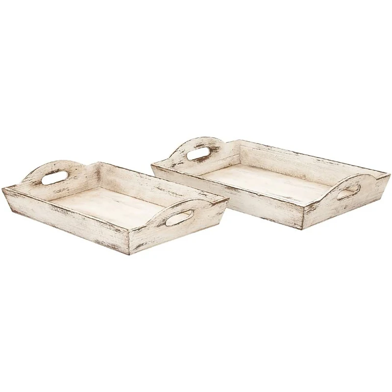 
Antique tray with handle wooden coffee tray 