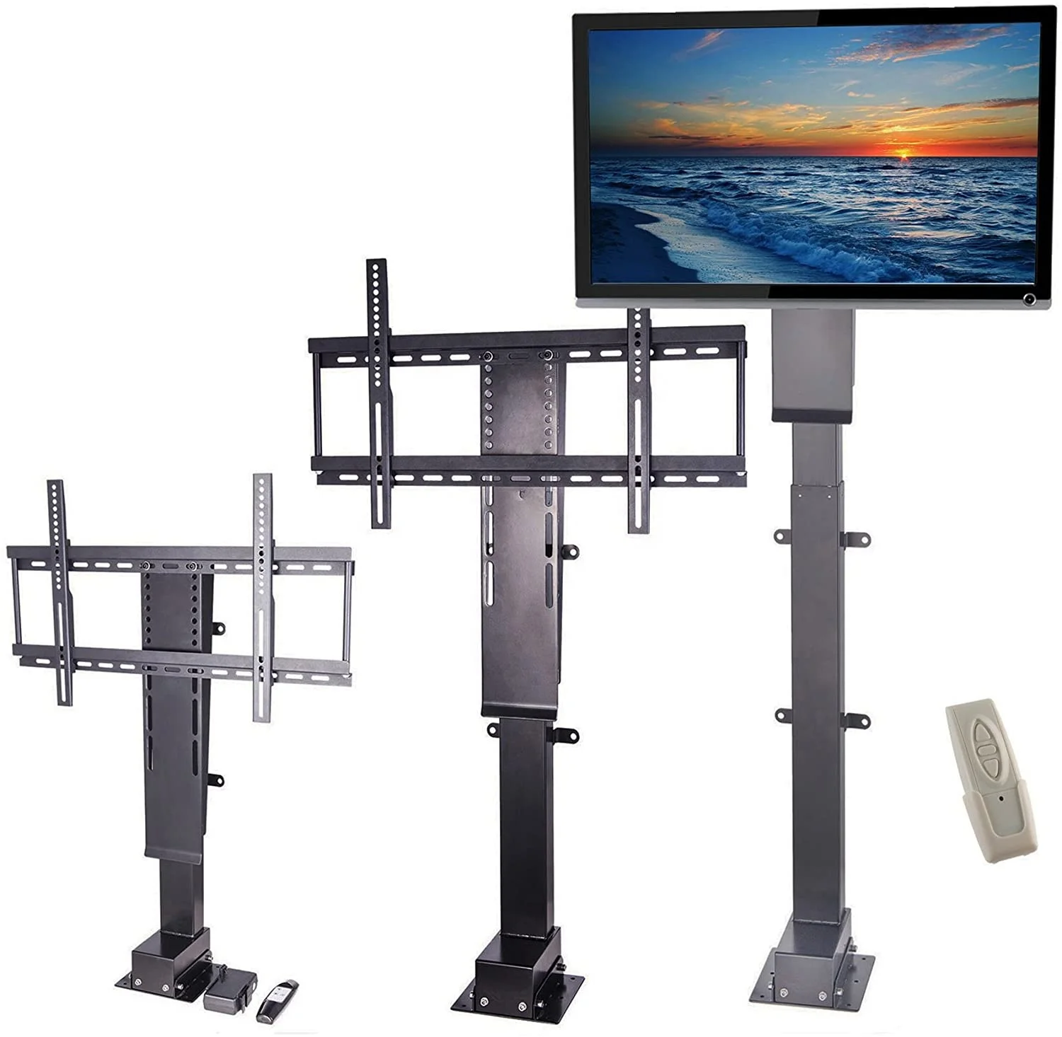 
26'~70' tv stand mount bracket Motorized tv floor stand tv rack Remote Control Electric Power Lift 