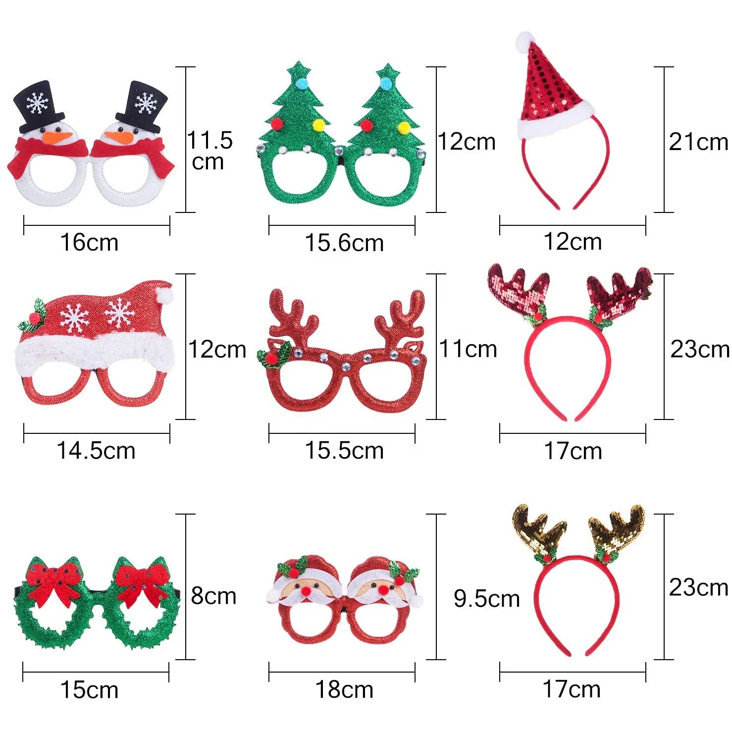 Christmas Glasses Frames Glitter Christmas Elk Tree  Glasses Santa Claus Accessories Holiday For Christmas Party Favors