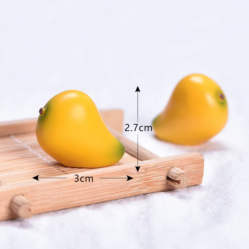 Simulation resin craft watermelon Strawberry mango peach  lemon statues 3d toy miniature mini bonsai figurine artificial fruit