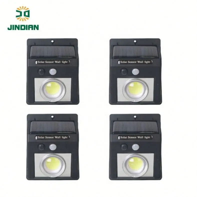 
Jindian Best Selling Products IP65 ABS Plastic led solar sensor wall light 