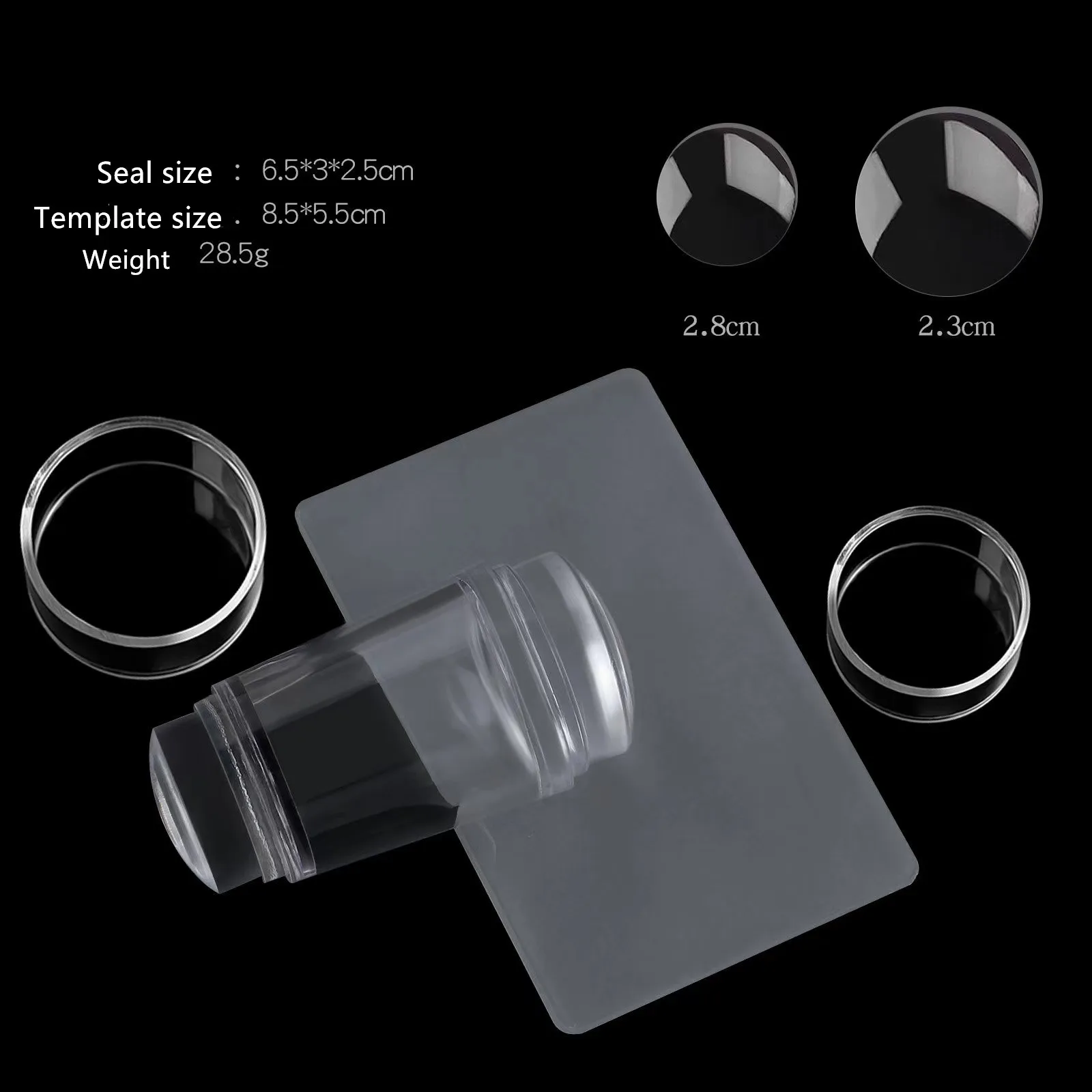 New Double Head Clear Transparent French Diy Jelly Silicone  Stampers Nail Art Stamping Stamper for Manicure Tools