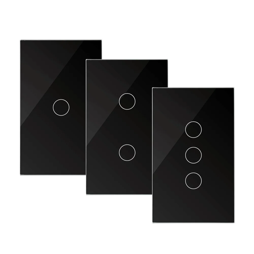 US Type Home Automation Light Control 1/2/3 Gang ZigBee No Neutral Smart Light Wall Switch Work with Tuya Smart Life