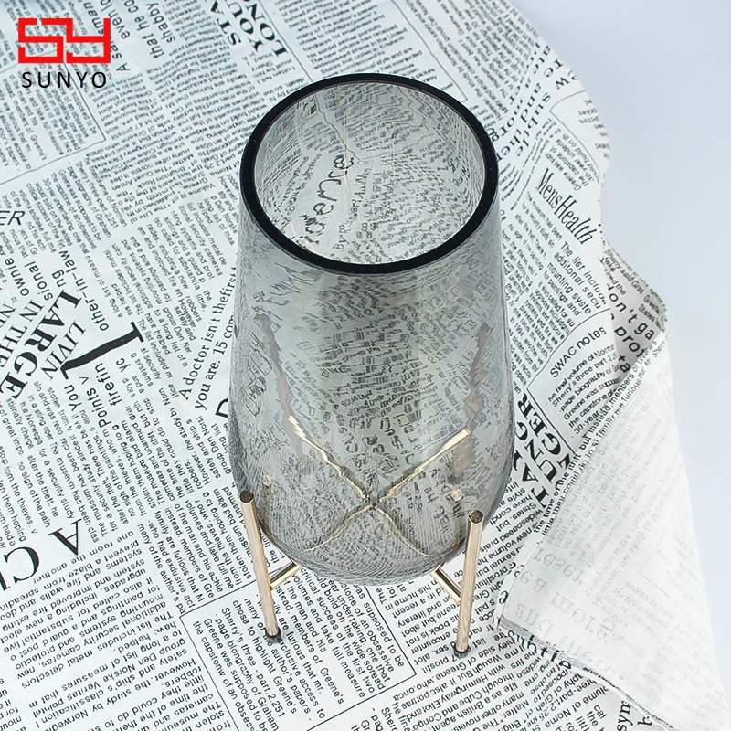 Sunyo Modern Styling Egg Shape Glass Vase Hand Blowing Lead Free Round Bottom Vase Decor Vase For Home And Wedding Decorative