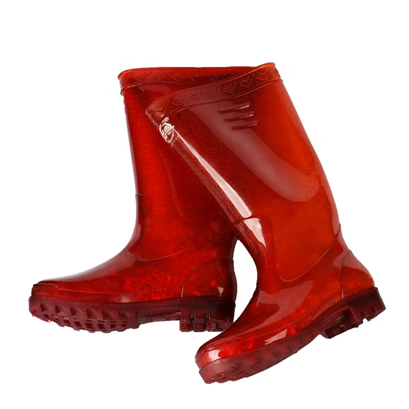 
Pvc Shoe for Men Design Your Own Long Cheap Red without lining transparent Waterproof Rain Boots 