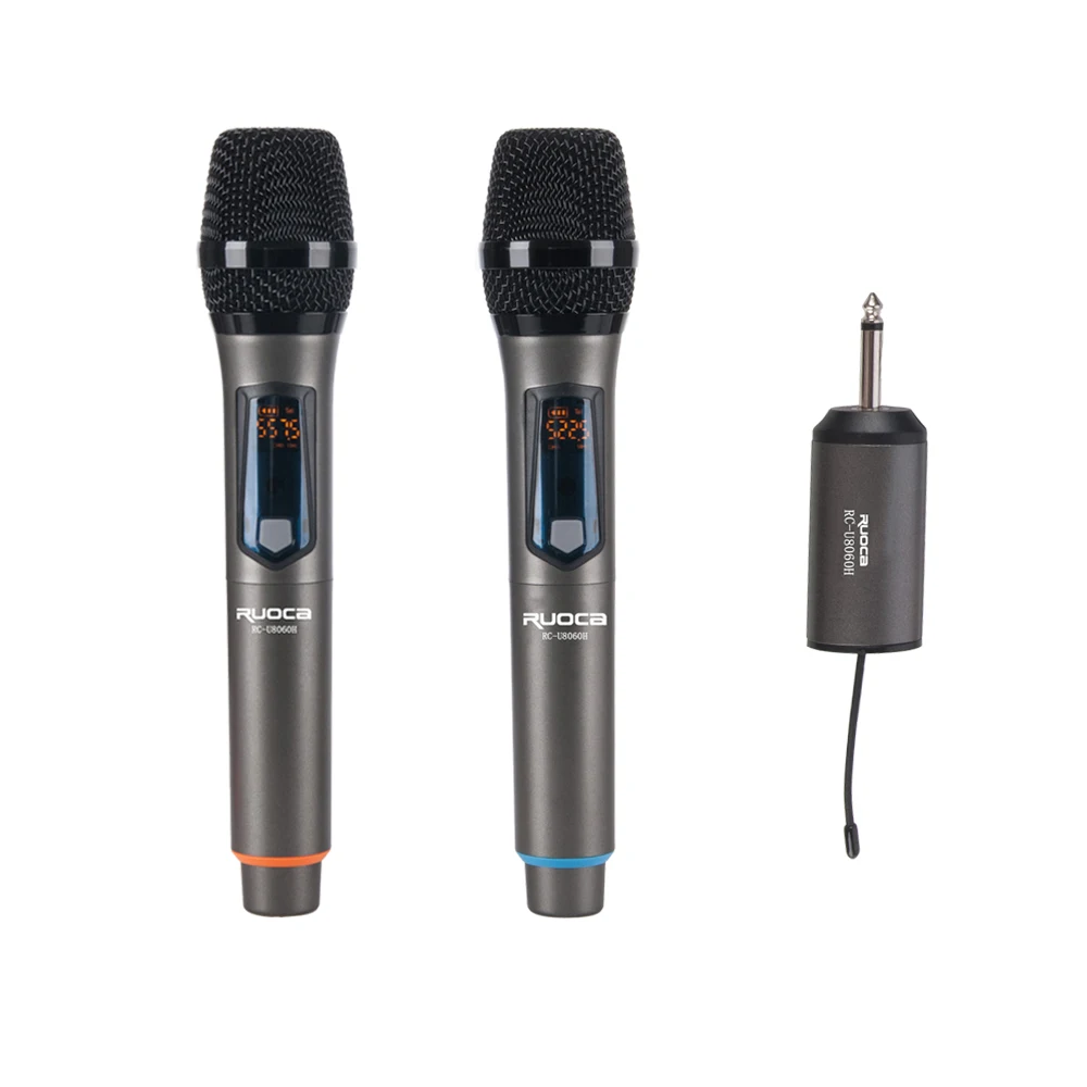 High Quality Universal  Uhf Wireless Professional Karaoke Mic Microphone  dual Channel Wireless Microphone