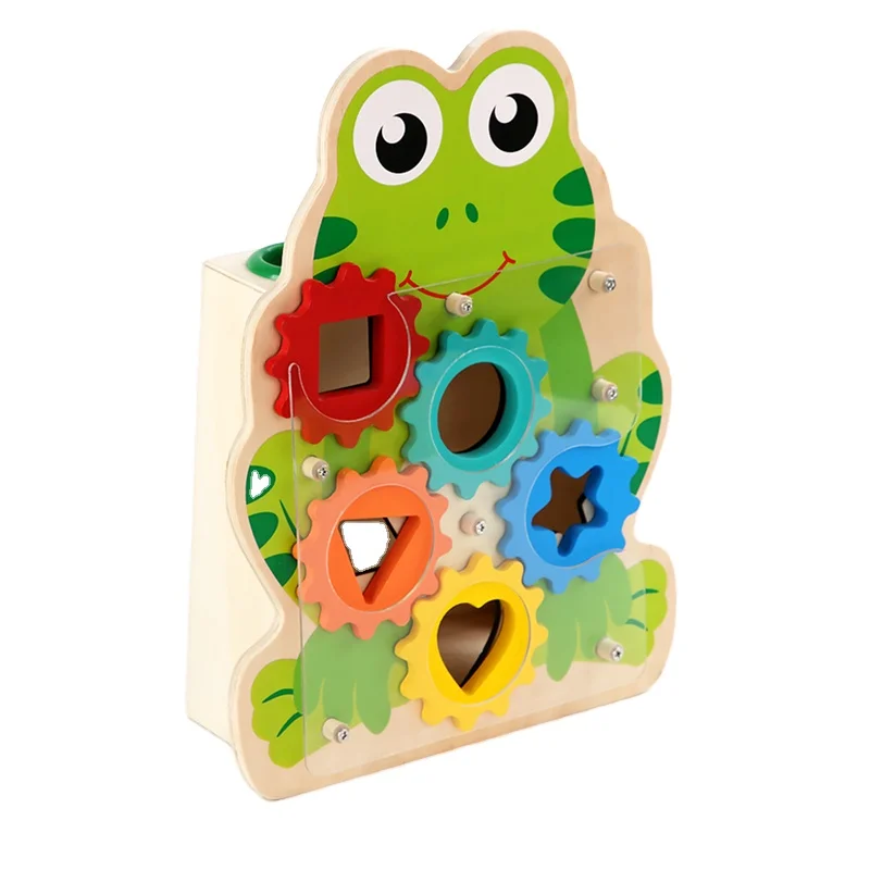 Wooden Early Puzzle wisdom fun Cartoon Knocking Beat Animal Gear Billiard Table whack-a-mole Matching Game Children sensory toys