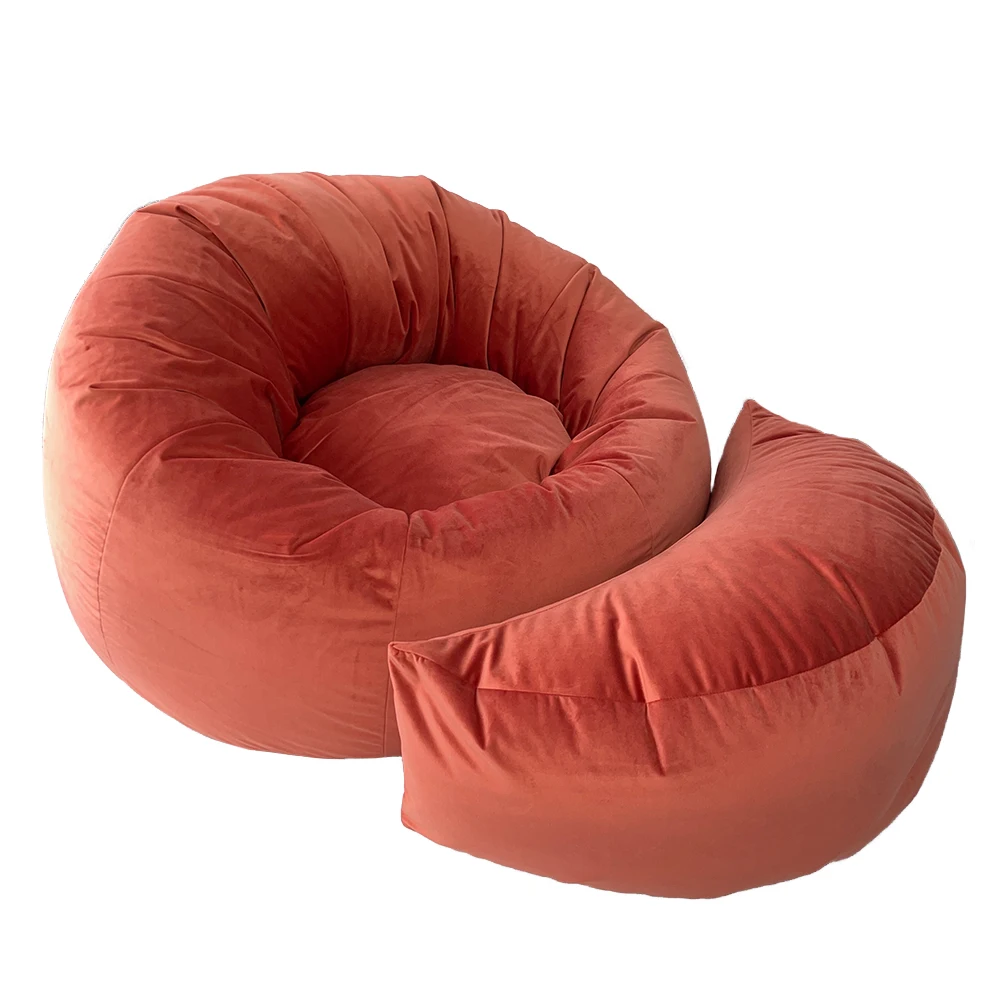 Modern custom massive indoor adult soft Velvet xxxl Moonlight bean bag cover large chair reclining furniture bean bag