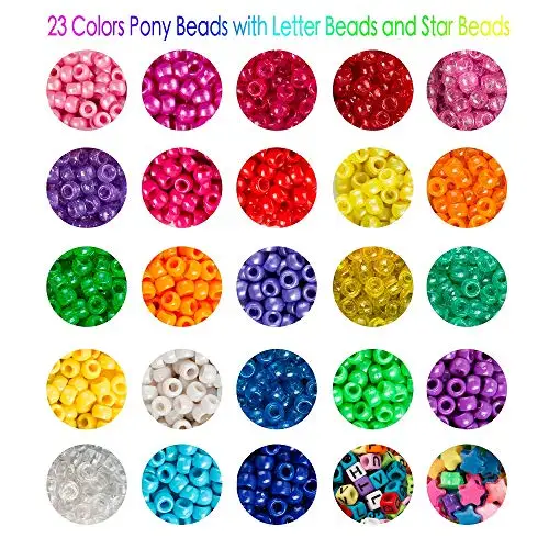 6*9mm Pony Beads Box Set Kit Barrel Beads For Kids Diy Bracelet Necklace Making Fashion Hair Pony Beads Accessories With String