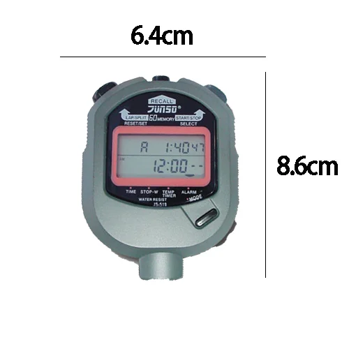 Chronometer Double Rows 60 Memory Running Training Metal Pocket Stopwatch Professional Handheld Electronic Sports Stopawtch