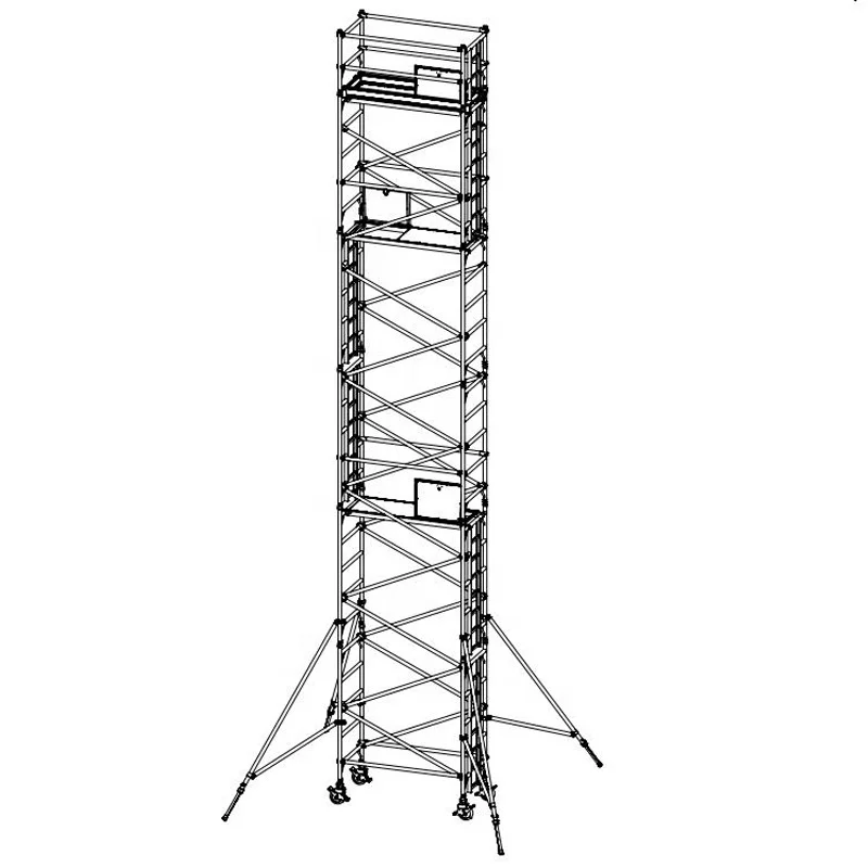 durable 10m sizes interior narrow mobile scaffold tower on wheels