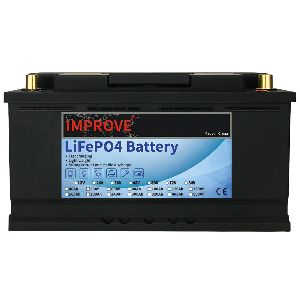 Улучшить LIFEPO4 12V 24V 36V 48V 60V 80Ah 100Ah 120Ah 240Ah 320Ah литиевая батарея для солнечных батарей RV морской катер T аккумулирования