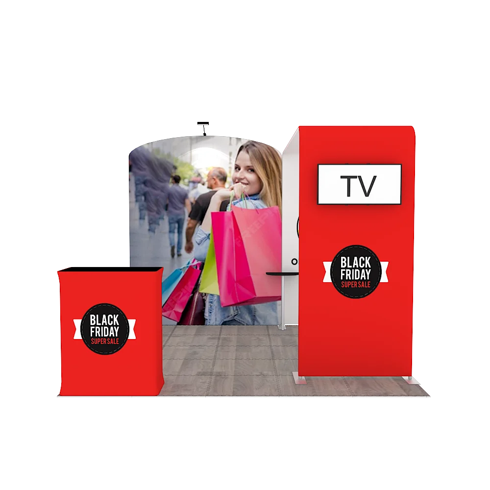 Tool Free Exhibition Backdrop Display Sublimation Design Tradeshow Booths Promotion Advertising Trade Show Booth
