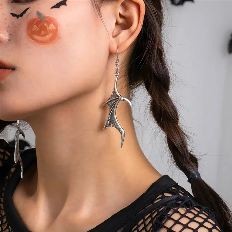 Fashion Jewelry Women Personality Demon Dragon Wings Earrings Halloween Party Animal Earrings
