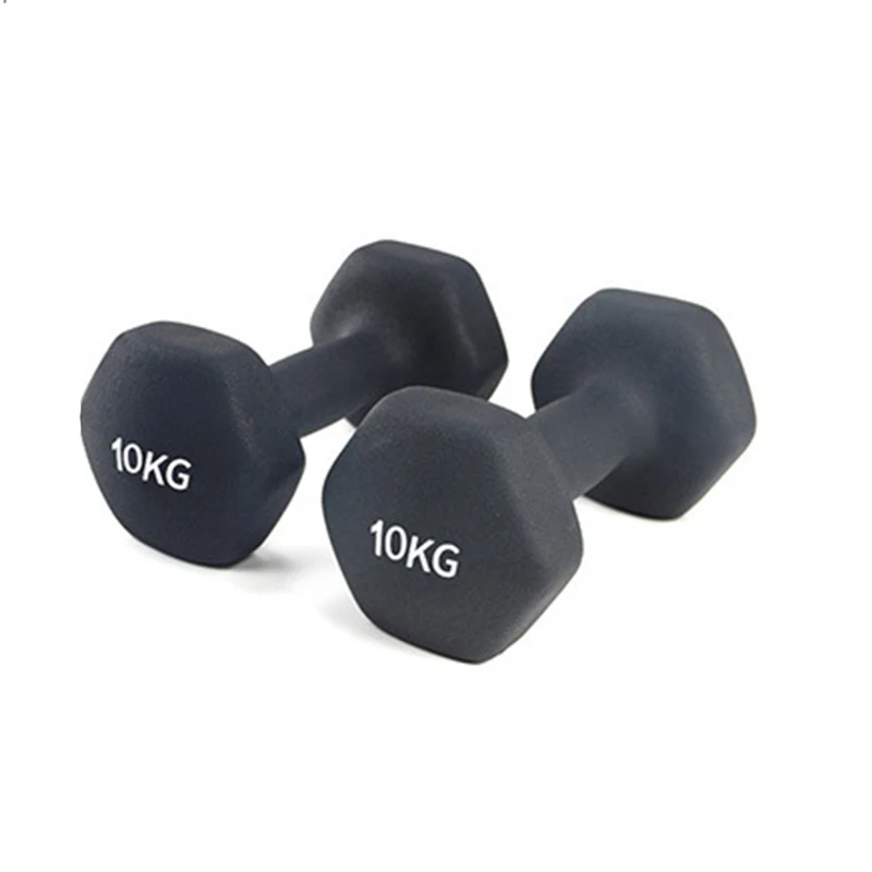 Cheap  Colorful Vinyl Neoprene Coated  Weight Lifting Rubber Hex Dumbbell for training