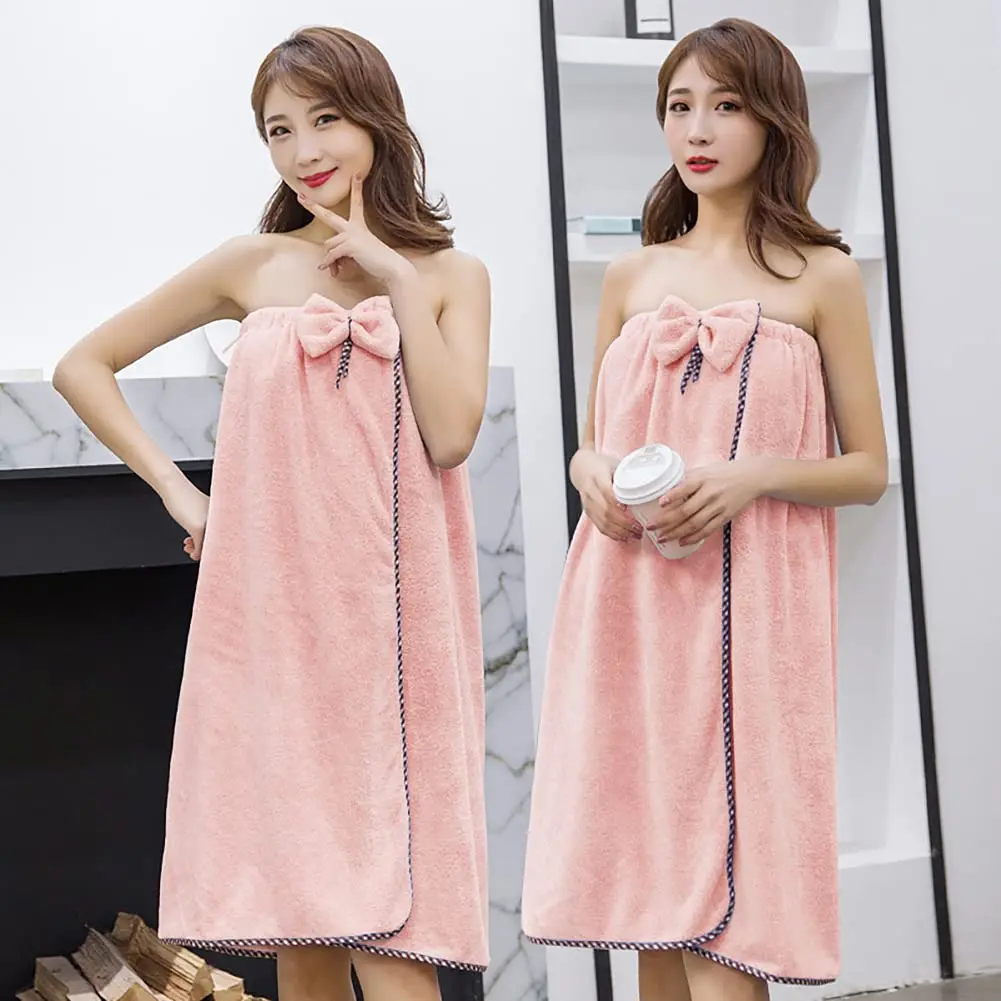 Bath Wrap Towels for Women Adjustable Shower Spa Wrap with Home Hotel Bathrobes Nightgown for Sauna Beach Pool Gym Travel