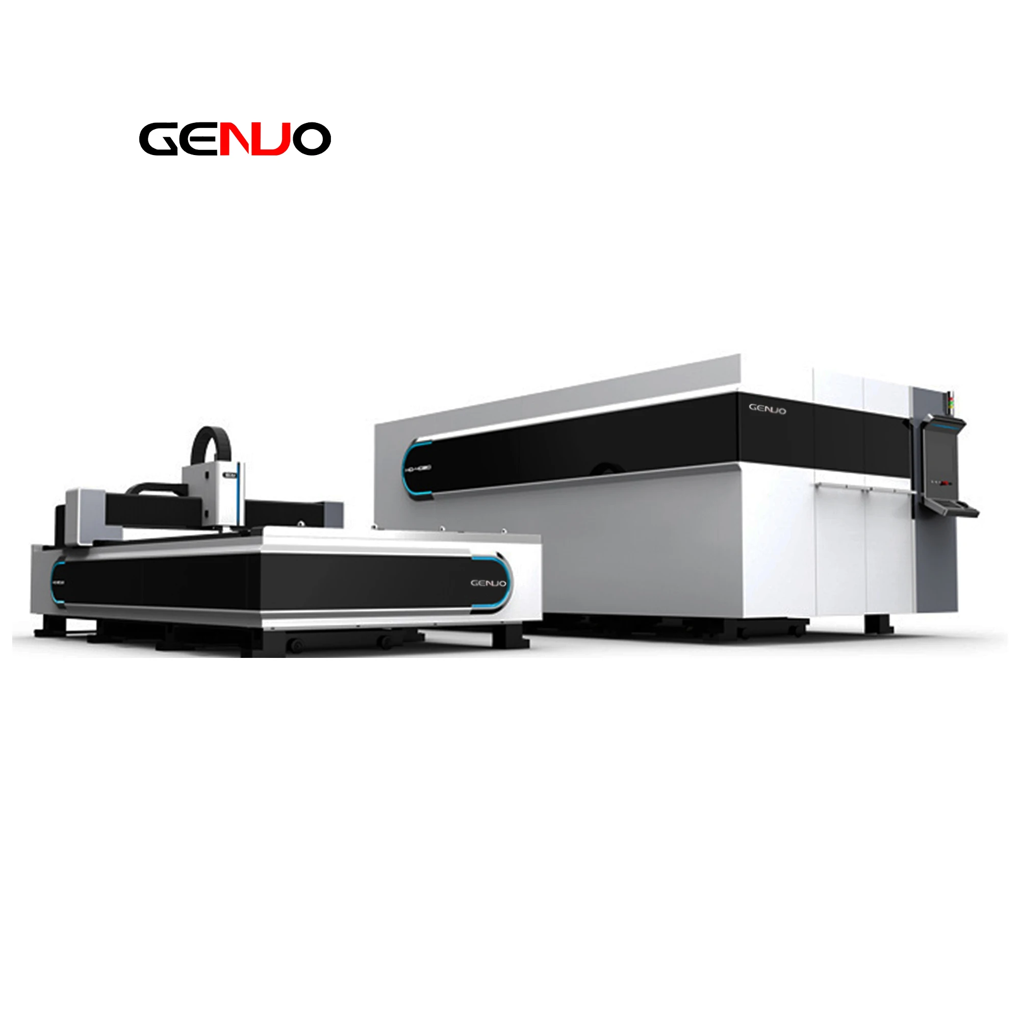 Automatic Low Noise Closed Type CNC FIBER Laser Cutting Machine with exchangeable table