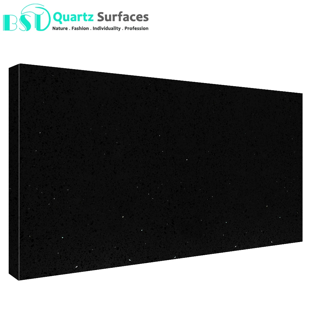 Interior Tiles Sparkle Black Artificial Quartz Stone
