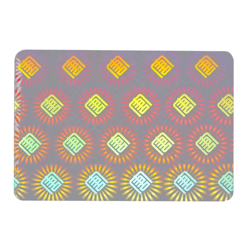 Custom PET Material glitter laminating film card hologram lamination film laser holographic overlays for protecting PVC card