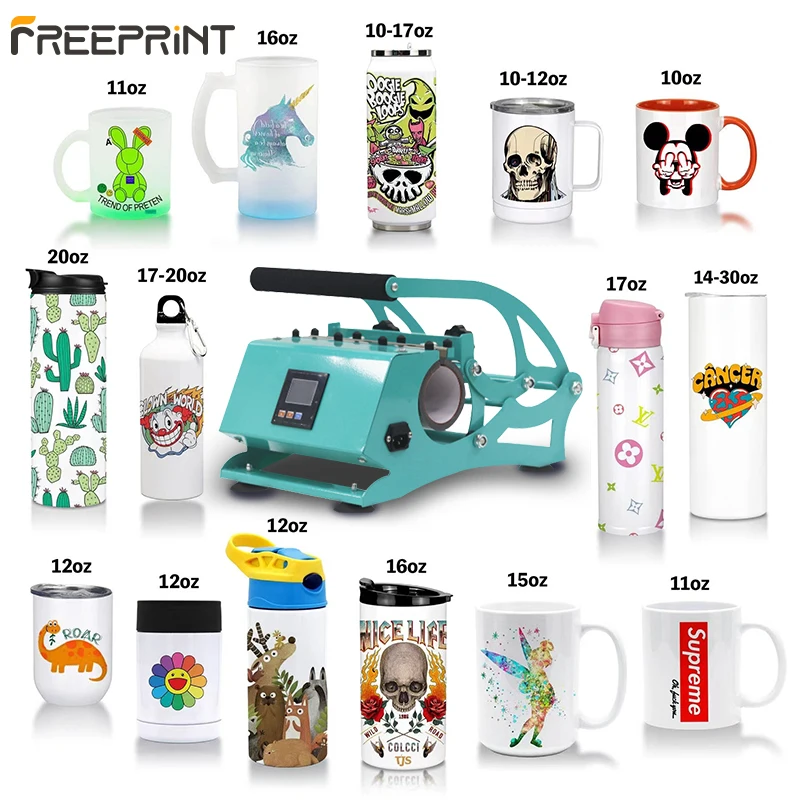 Factory price hot stamp machine 220V 300W sublimation mug press machine Thermos cup trademark printing presse a chaud 8 in 1