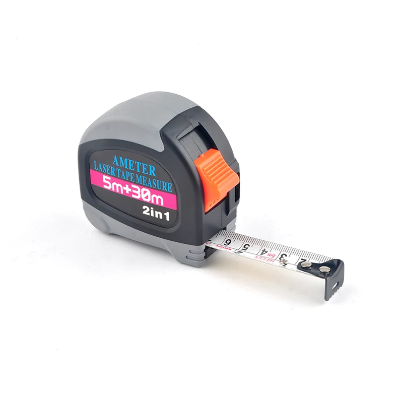 Wintape 5m+30m Meter Laser Tape Measure 2 n 1 Laser Measurement & 16Ft Double Scale Manual Digital Measuring
