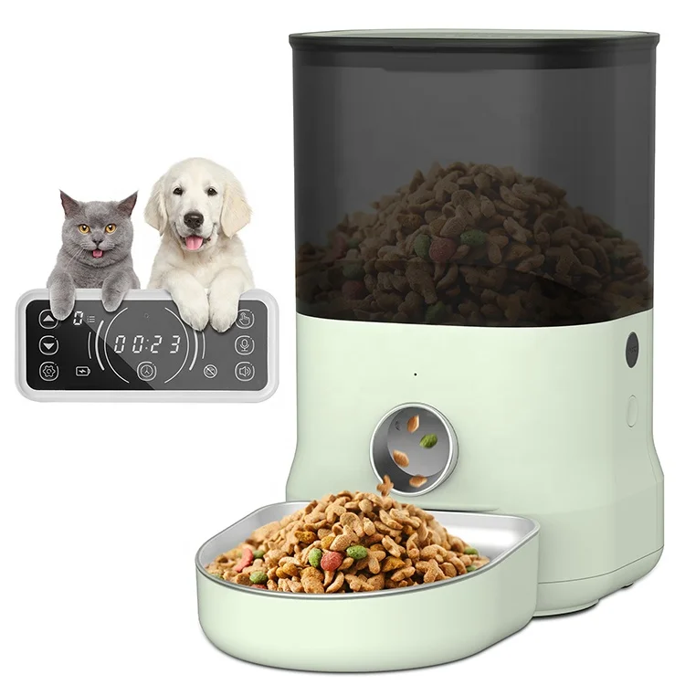 Dogness 4L small medium dog cat intelligent usb time feeding LCD automatic dog food feeder dispenser with stainless steel bowl