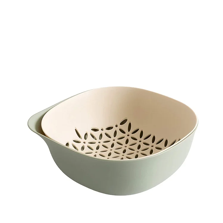 
Kitchen Colander 2 in 1 Fruit and Vegetable Strainer Bowl Sets Detachable Colanders Strainers Set Washing bowl 