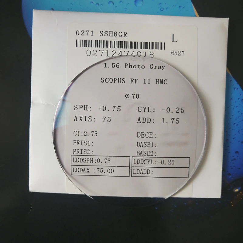  RX линзы 1 56 синий блок свободная форма HMC