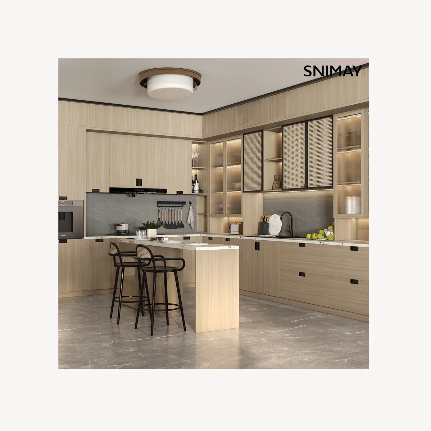 Modern Sink Kitchen Cabinet Designs High End Custom Luxury Classic Solid Wood Kitchen