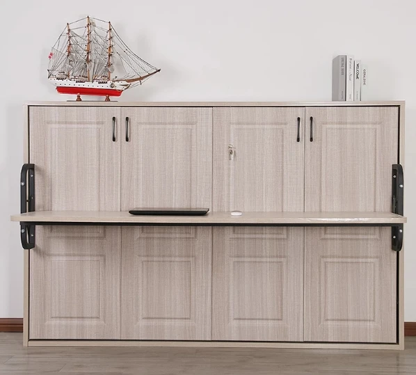 Murphy bed household small apartment one meter two retractable folding bed single bedroom hidden bed with wardrobe integrated