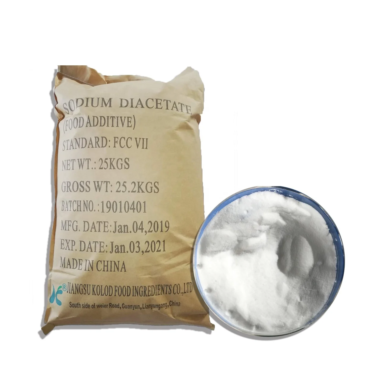 manufacturer supply food grade sodium diacetate for preservative CAS 126-96-5