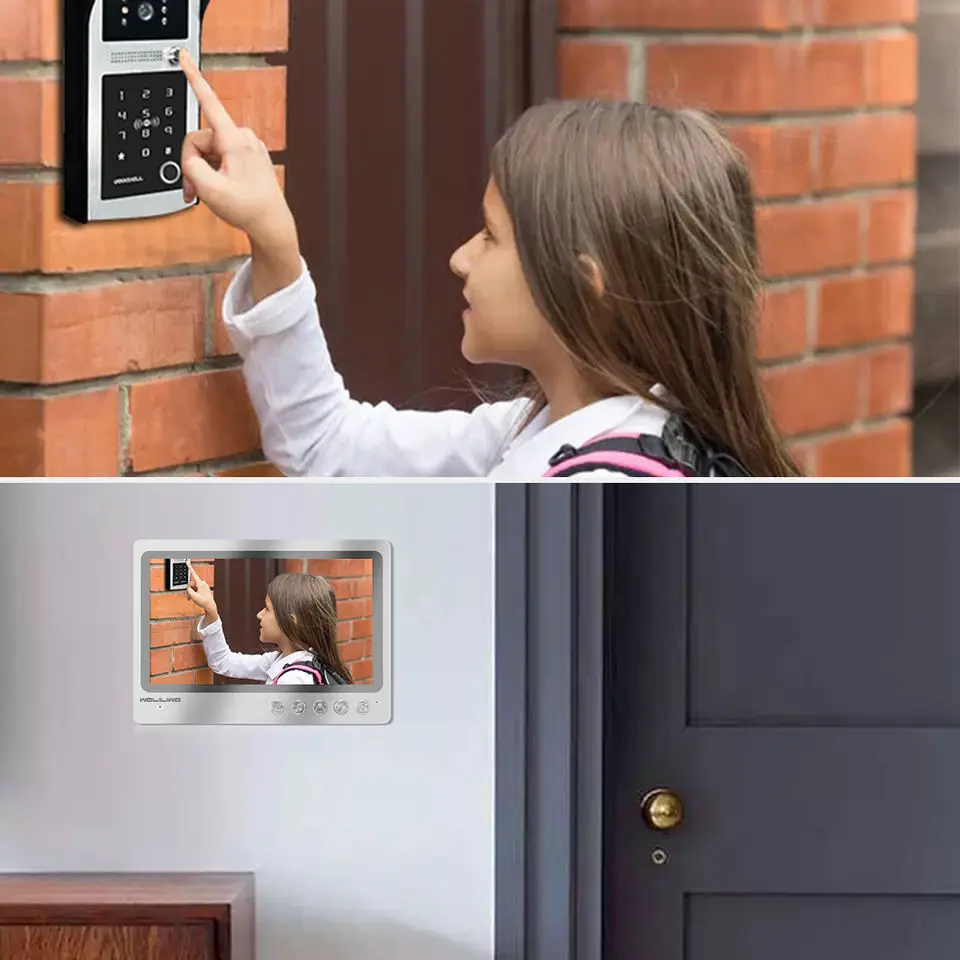 High quality smart doorbell with waterproof camera Fingerprint identification video door phone system intercom Access control