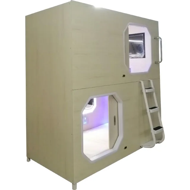 Classical Hot Sell Capsule Hotel Simple Bedroom Furniture Set Double King Size Pod Wooden Sleeping Box