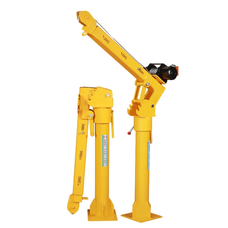 Small Farm Truck Crane 12V Mini Crane 100 kg 500 kg 1000 kg Portable Micro Pickup Mounted Crane