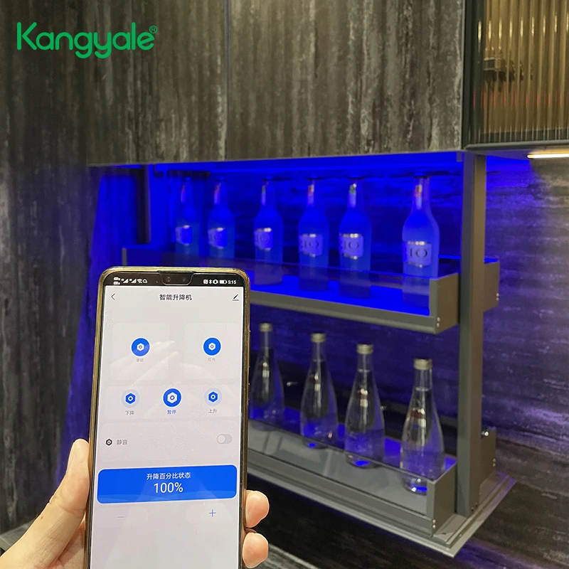 Kangyale Kitchen Cabinet Organizer Electronic Lift Basket Electric Glass Shudder Cabinet Lifting-baskets