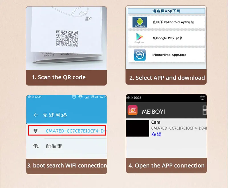Wireless WIFI Mobile Phone Ipad Scalp Hair Follicle Skin Detector Hair Analyser Machine For Hair Skin Care