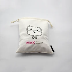 High quality 100 cotton drawstring cute animal printing cotton bags
