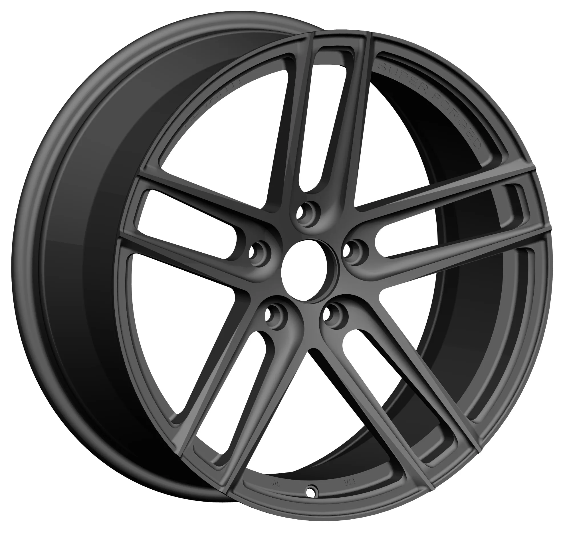 DHCEI China Factory Direct Selling Double 5Spokes 16 17 18 20 Inch Black Aluminum Alloy forging Car Wheels