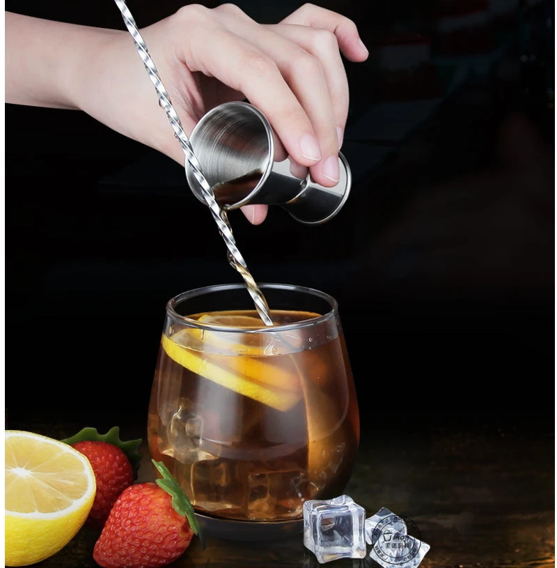 15/30 20/40 25/50 custom edge curl double head stainless steel measuring cup for cocktail