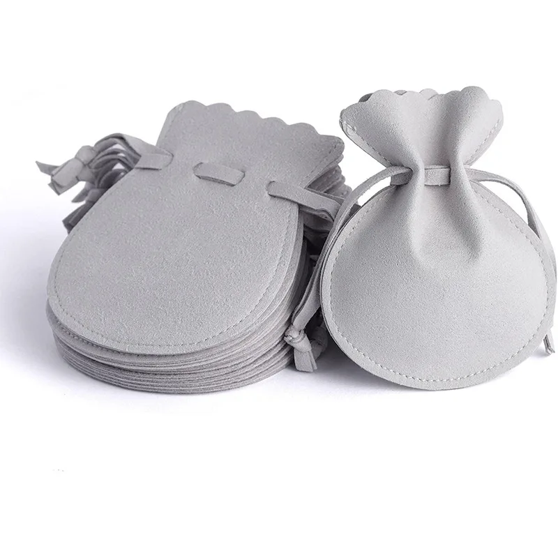 Custom Microfiber Jewelry Bag Earrings Necklace Ring Small Accessories Storage Velvet Jewelry Pouch for Jewelry Store