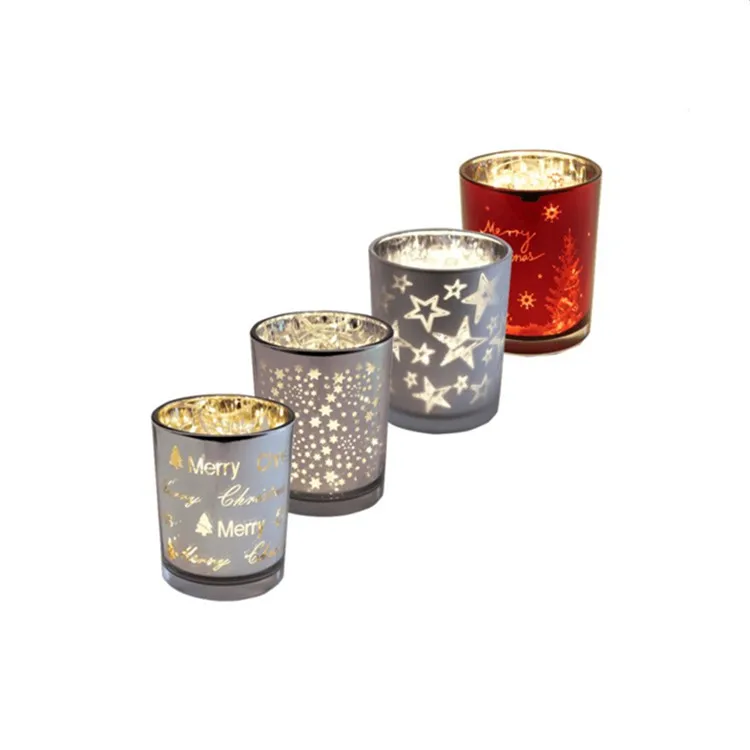 Best Price Gold Metal 12 Oz Jar Large Mercury Glass Hurricane Candle Holder