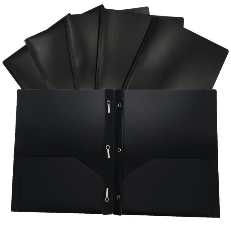 Custom Printed A4 L-Shaped PP Plastic Pocket Folder Single-Page Ring Binder with Book Bag Portfolio Pattern