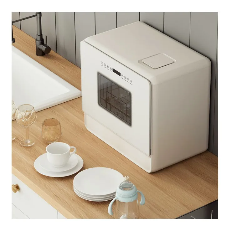 High Quality 6 Set Large Capacity Ultra-thin Mini Portable Dishwasher With Softening System