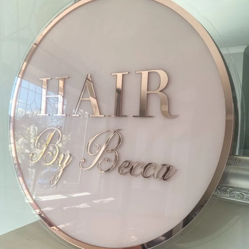 Custom made circle Acrylic salon sign Explosive Models Custom 3d backlit sign Neon round sign Custom round Shop Signage