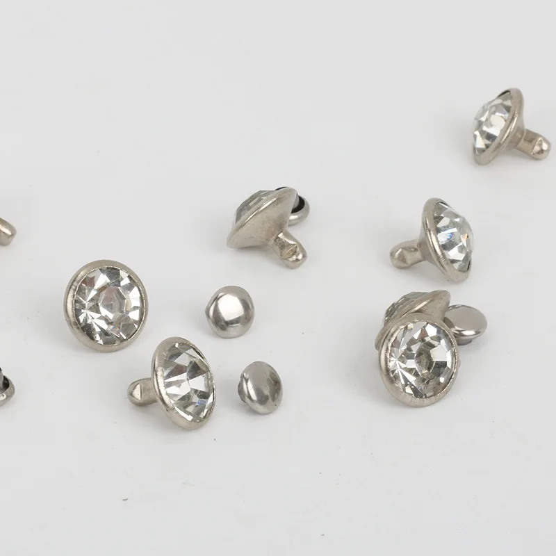 wholesale Fashion cheap crystal decoration garment rivet Metal Rhinestone Rivets Studs For Leather