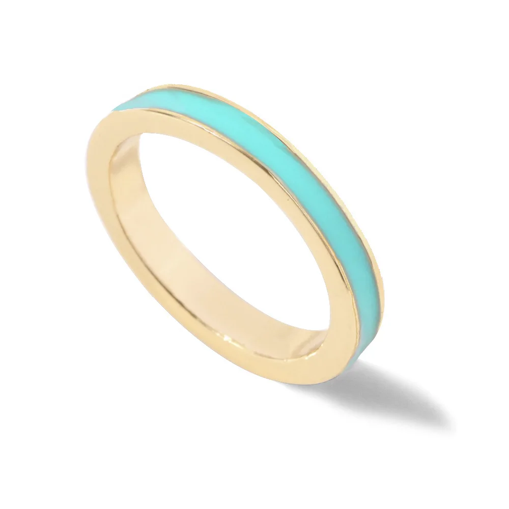 2024 Trending Product Vintage Enamel  Gold Plated Ring Adjustable Unisex Finger Ring