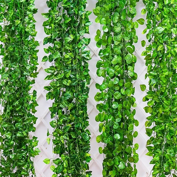 220cm Artificial Vines Fake Ivy Vines Leaf Green Leaves Fake Plants Hanging Vine Plant Decoration