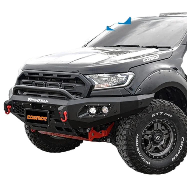 Steel Front Bumper with Fog Lamp for Ford Ranger T7 T8 Raptor and Hilux Revo