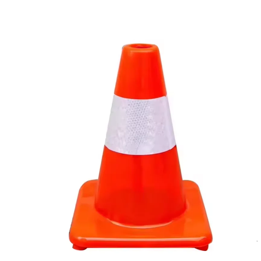 Reflective PVC traffic cone 300 mm road cone with reflective aperture round reflective collision cone